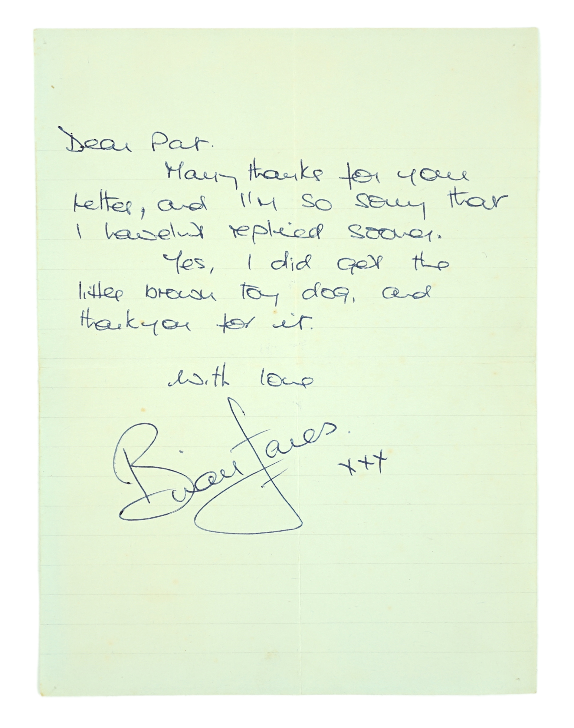 Rolling Stones interest; a hand written letter by Brian Jones, together with the original envelope (in another hand) postmarked 20 May 1964, the letter was sent to the current vendor